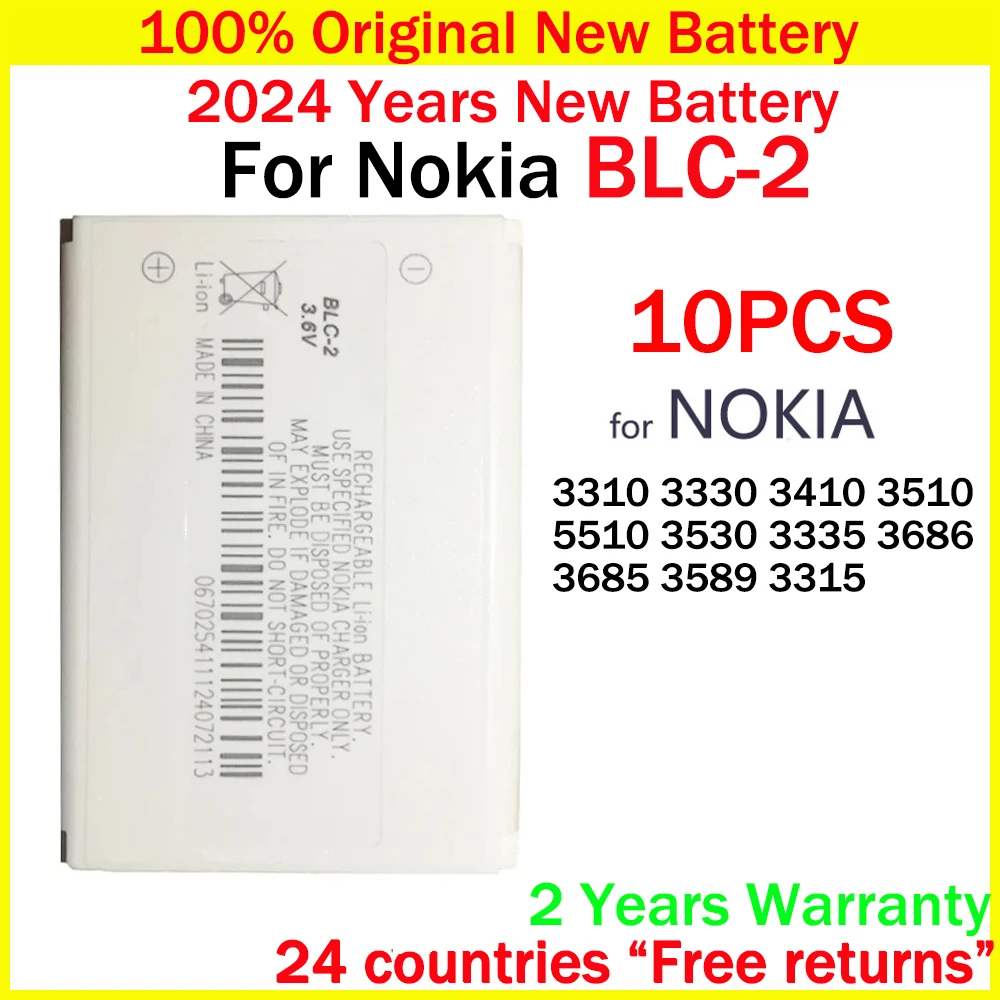 

Original Battery BLC-2 BLC2 800mAh Battery For Nokia 3310 3330 3410 3315 3510 3530 3686 3685 3589 5510 Lithium Polymer Battery