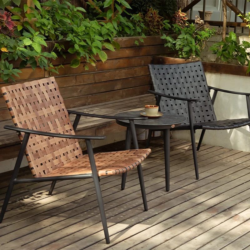 

Outside Outdoor Garden Chairs Patio Set Pool Lounge Chair Balcon Armchair Terrace Rattan Portable Folding Stool Long Furniture