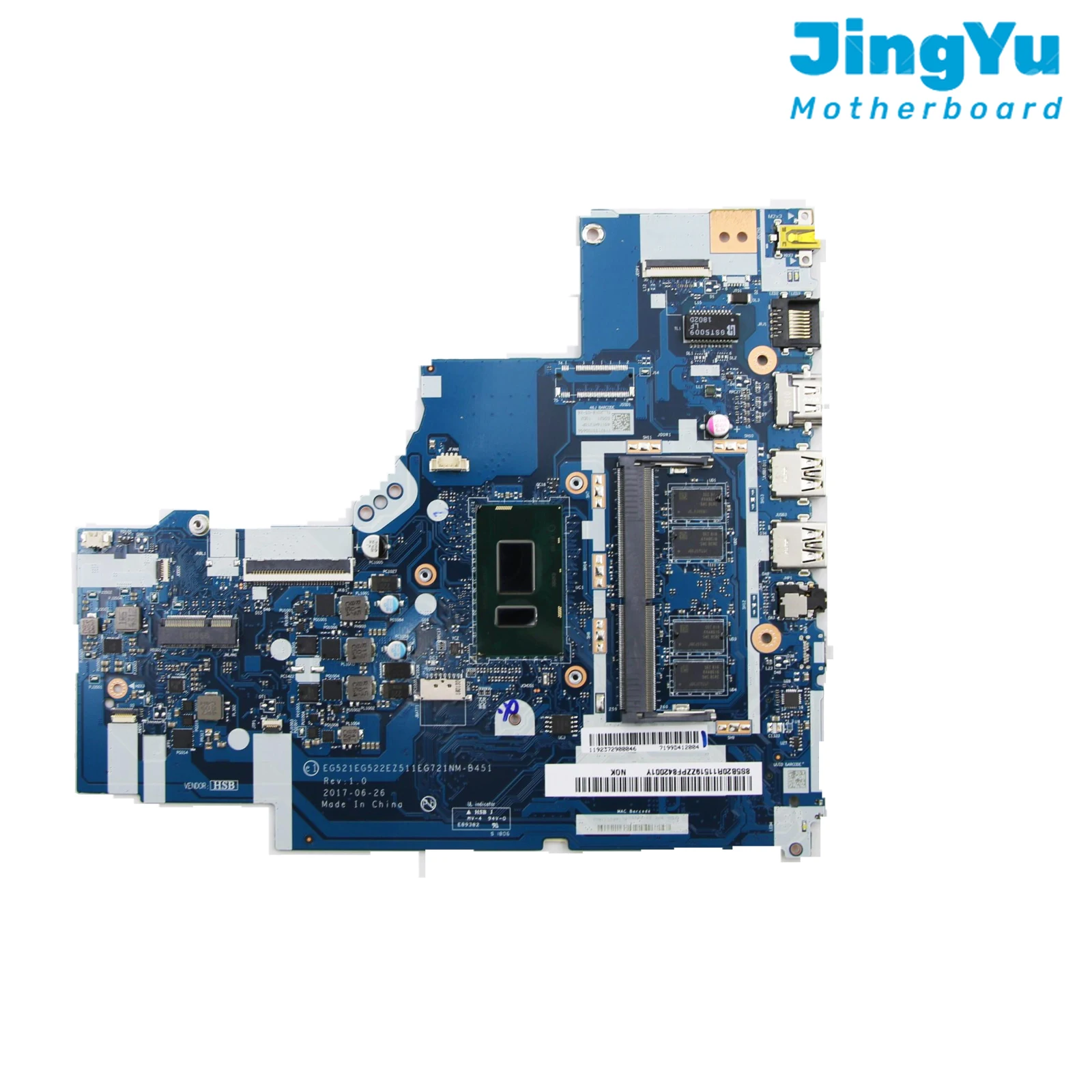 

For Lenovo Laptop Motherboard IdeaPad 320-15IKB I3-8130U I5-8250U CPU 4GB-RAM DDR4 NM-B451 Mainboard UMA