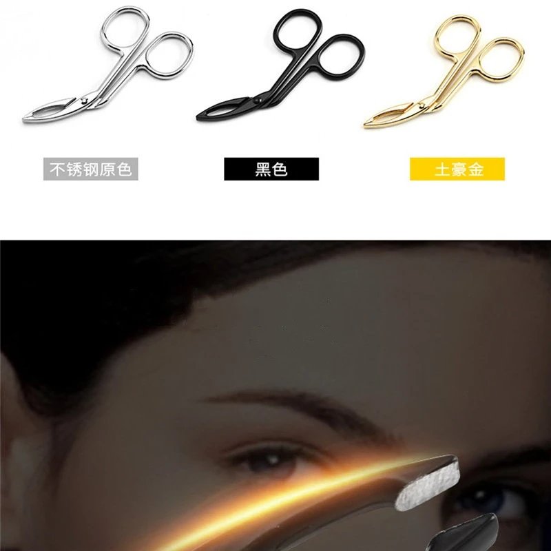 Stainless Steel Elbow Clip Scissors Tweezers Pliers Eyebrow Plucker Beauty Slanted Puller Extension Eye Plucking Makeup Tools