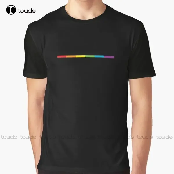 Lgbt Thin Subtle Modern Rainbow Flag On Black Gay Lesbian Bisexual Pride Hd High Quality Online Store Graphic T-Shirt Xxs-5Xl