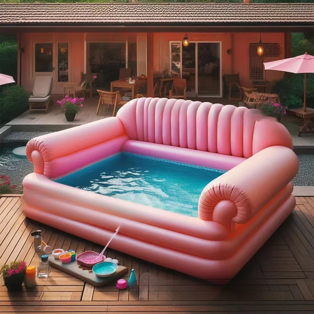 Pool Party Safety And Versatility Sofa Shape Inflatable  For Family Enjoying