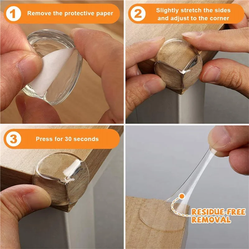 【BABY】Protezione angolare, Protezioni angolari per tavolo a prova di bambino, Mantieni il bambino sicuro, Protezioni per angoli affilati per mobili (confezione da 4)