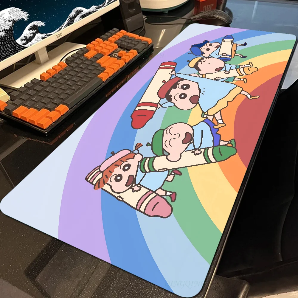 Anime Mousepad Large Gaming Mouse Pad LockEdge Thickened Computer Keyboard Table Desk Mat  C-Crayon Shin Chan-n