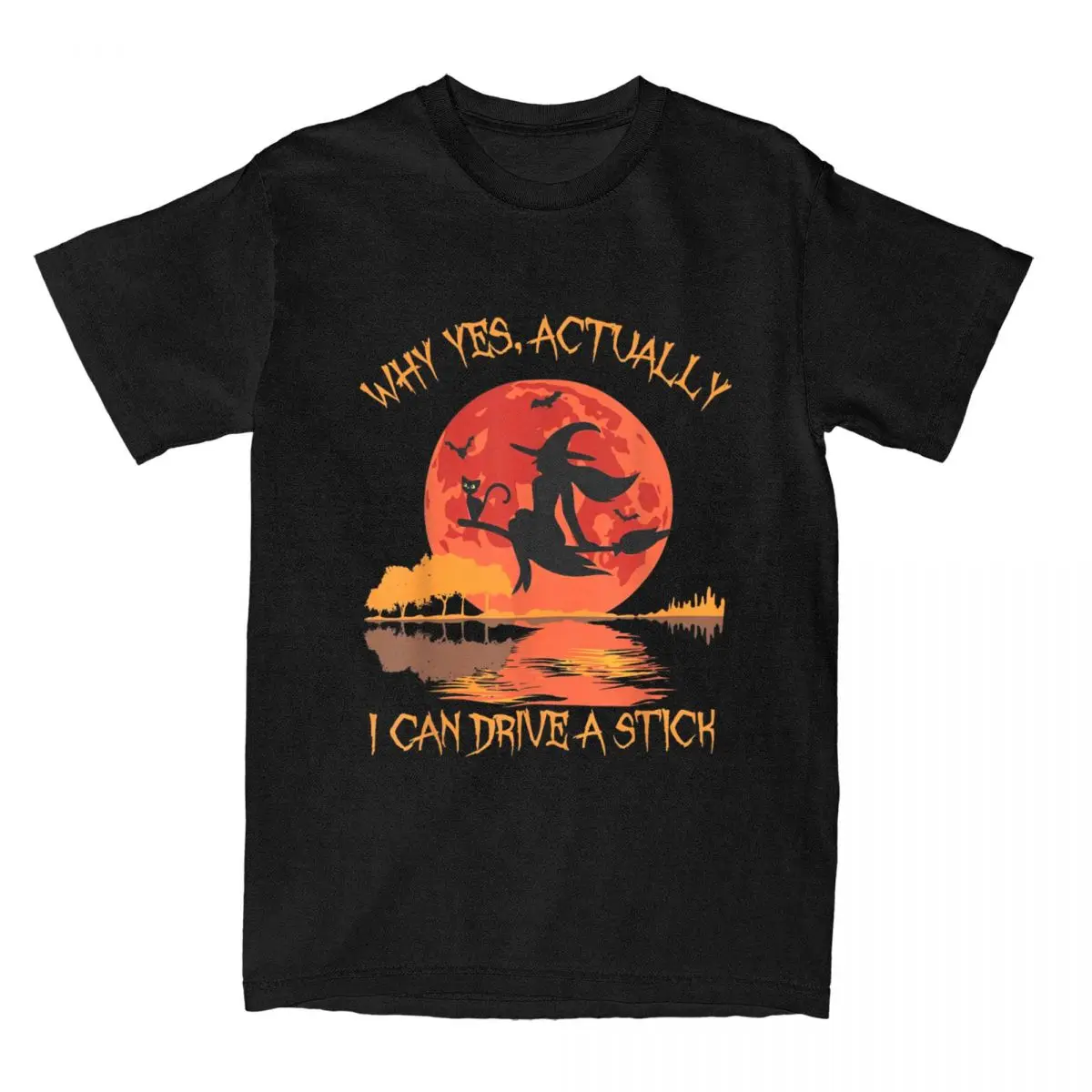 Men Yes Actually I Can Drive A Stick Halloween 2024 Costume T Shirts Cotton Clothes Leisure Witch Tee Shirt 4XL 5XL 6XL T-Shirt