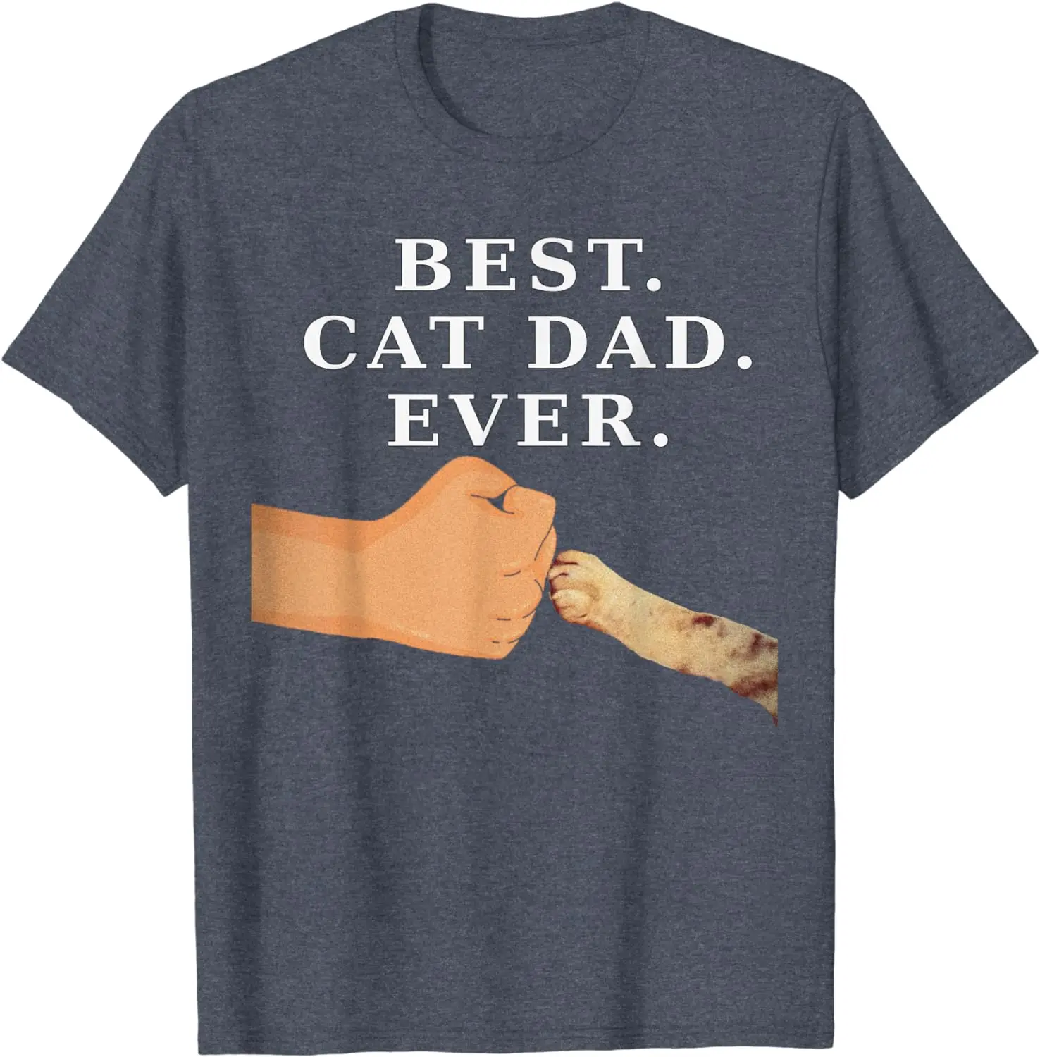 Best Cat Dad Father & Kitty Paw Fist Bump T-Shirt