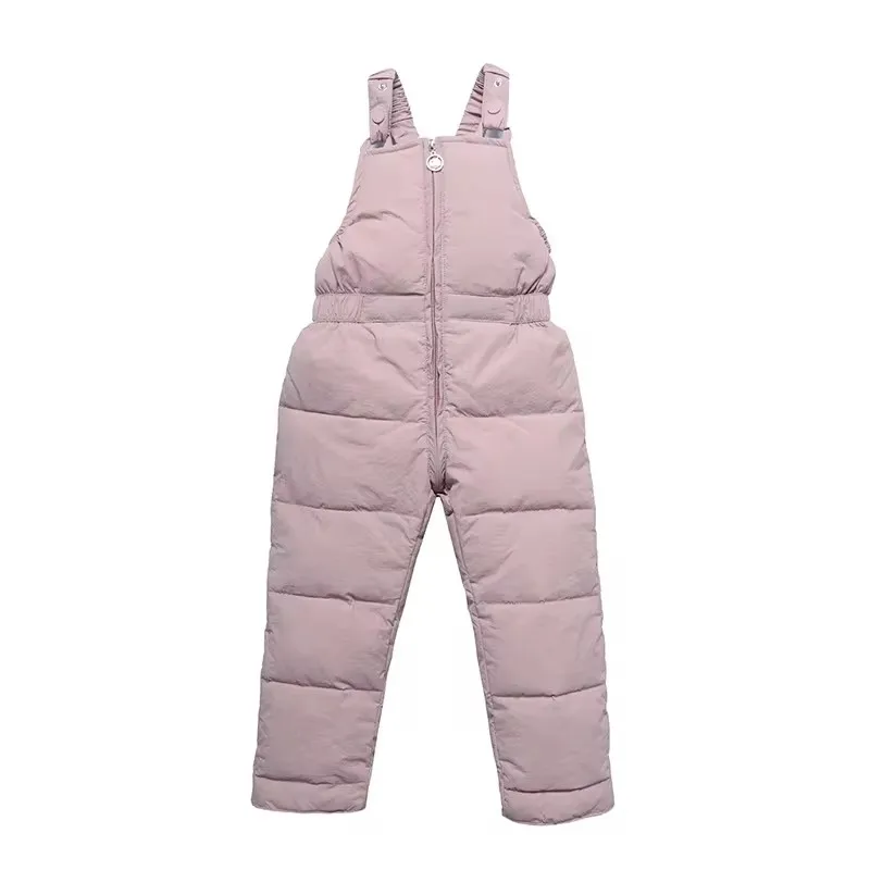 Kids Winter Warm Overalls Girls Winter New Thick Pants Cotton Filling Boys Overalls Toddler Baby Ski Jumpsuit 1-5 Years