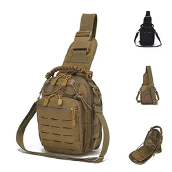 Men Cross body Shoulder Chest Bag Sling Backpack Travel Outdoor Sports Climb Military Laser punching Male Messenger Side Bag