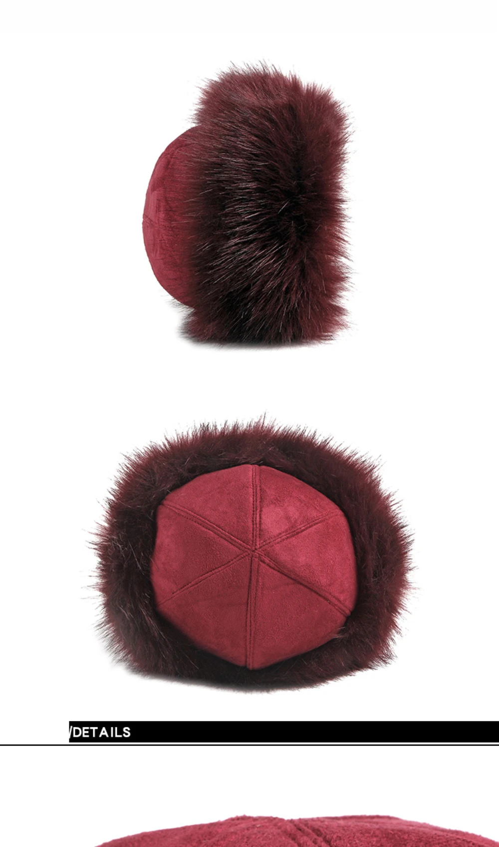HT2849 Bombermütze Neue Dicke Warme Kunstfell Russische Mütze für Männer und Frauen Wildleder Wintermütze mit Ohrenklappen Damen Schneemütze Russische Uschanka-Mütze – Detail 6