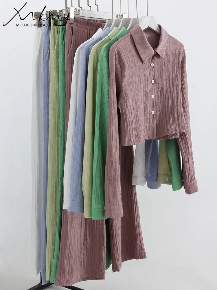 Imagem -05 - Conjunto de Peças de Camisas e Calças para Mulheres Roupas Casuais Calças Brancas Verde Verão