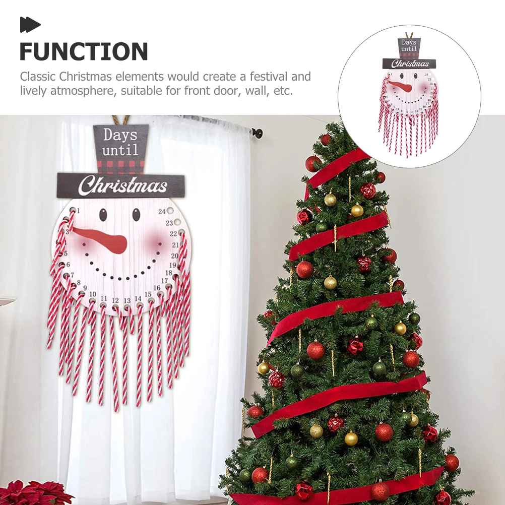 

Christmas Snowman Wooden Santa Claus Door Decor Advent Calendar Xmas Home Pendant Festive Wall Art Holiday Season DIY