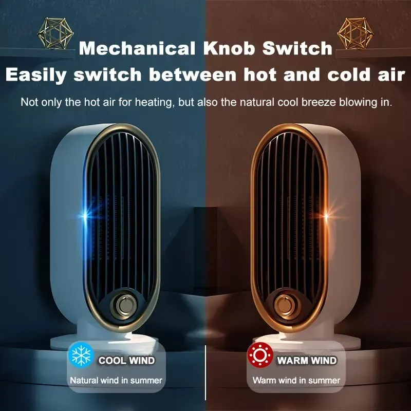 2in1 Portable Energy Saving PTC Ceramic Household Space Air Hot Electric Fan Heater With For Office Room Home Desk Winter Warmer