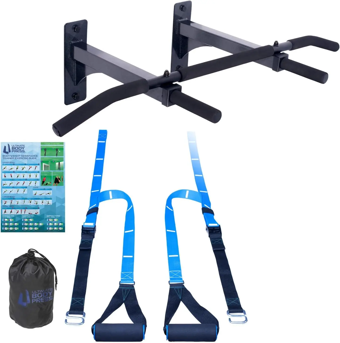 Pull-Up Bar for Wall Mounting, Extra Clearance, Compatible with 16-Inch Stud Spacing