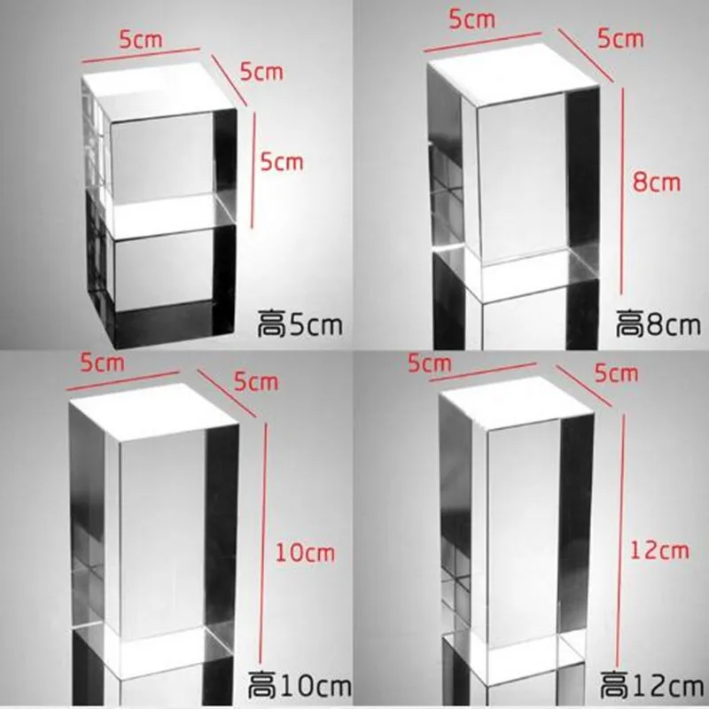 20-40mm K9 Crystal Cube Paperweight Blank High Quality Clear Glass Block for 3D Laser Engraving DIY Home Decor Gift