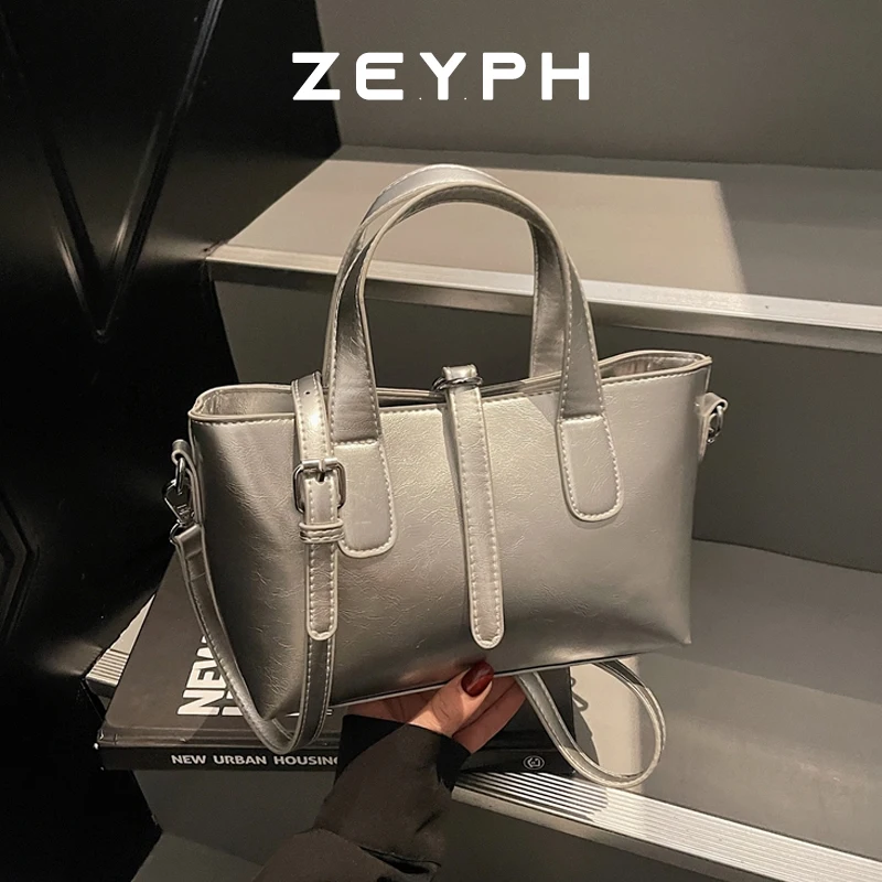

Zeyph Large PU Leather Shoulder Bag for Women 2025 Winter Fashion Trend Designer Females Fashion Handbags Purses Tote Bags