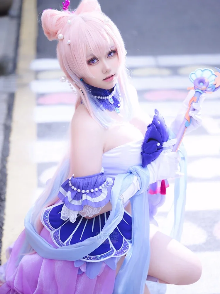 

Sangonomiya Kokomi Cosplay Dress Game Genshin Impact Doujin Costume Women Comic-con Activity Party Suit Full Set Sizes S-XL New