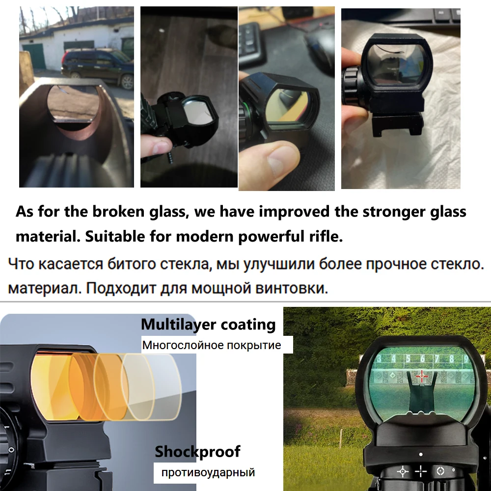 Imagem -06 - Tactical Reflex Visão Red Green Laser Retículo Holográfico Projetado Red Dot Sight Airgun Âmbito Caça 20 mm Rail Mount ak