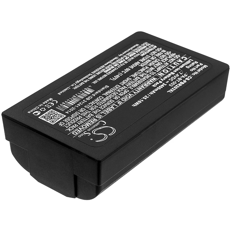 Portable Printer Battery For Brother PA-BT-003 RJ-2030 2050 2140 2150 Capacity 3400mAh / 25.16Wh Color Black Grass Weight 180g