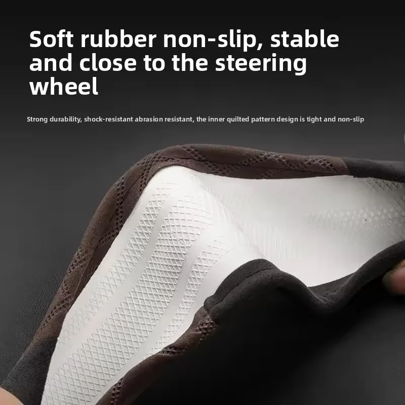 38cm Suede Steering Wheel Cover for Bentley Bentayga W12/Continental GT/Flying Spur V8 Mulliner - Winter Anti-Freezing Car Grip