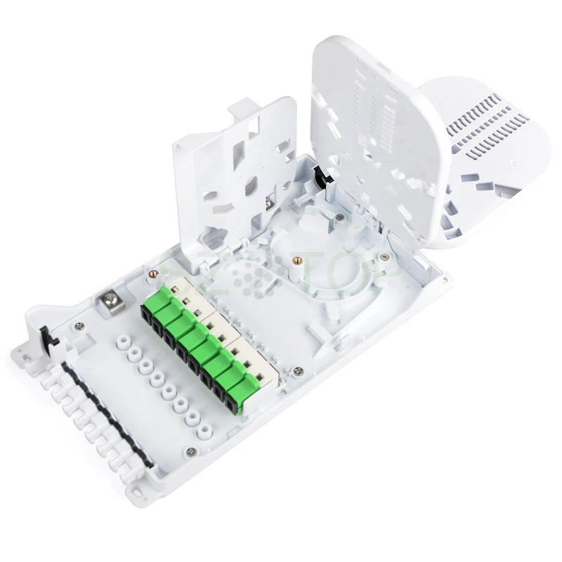 

8 core fiber distribution box mini PLC install corridor box wall-mounted direct melting box 1x8 empty box customized