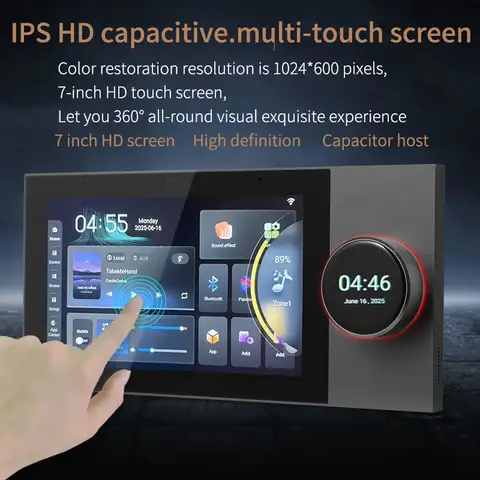 7 Inch Tuya Smart Home Multi-functional Control Panel Touch Screen Central Controller Zigbee Gateway Bluetooth Wall Amplifier