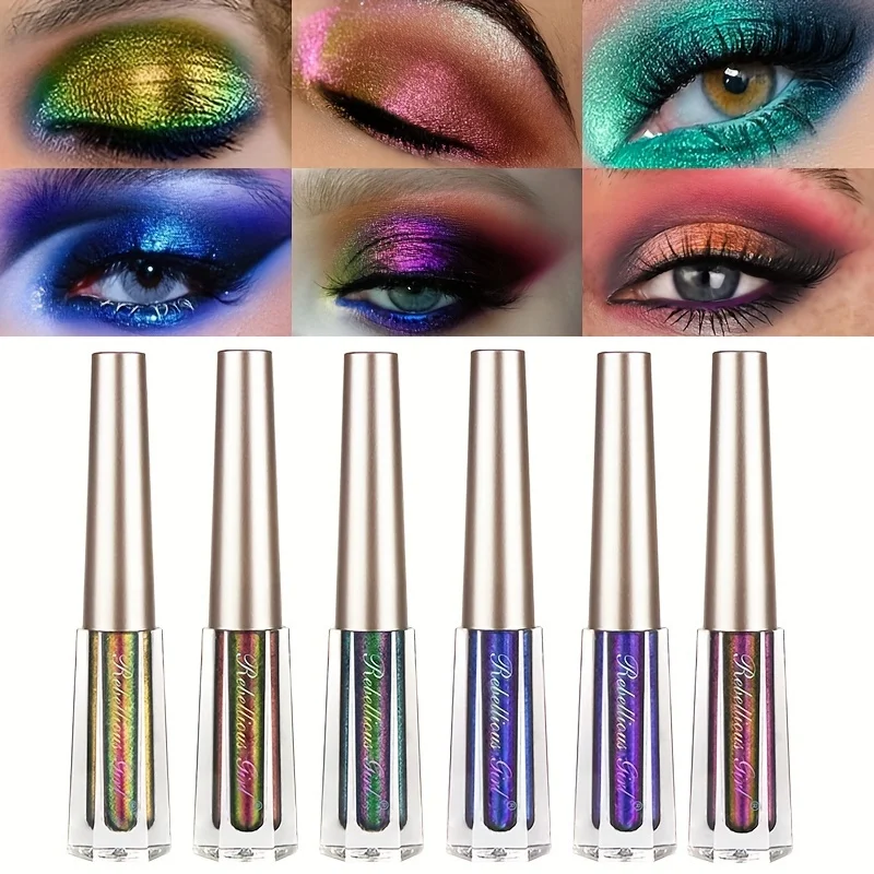 3 Stuks Metalen Vloeibare Kameleon Oogschaduw, Multidimensionale Oogmake-Up Duurzame Holografische Flash Multi-Color Oogschaduw Cosmetica