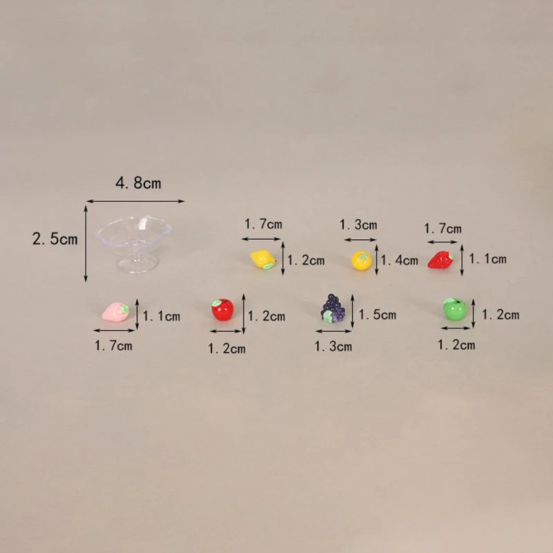 Simulation de fruits avec plat transparent, maison de courses, mini nourriture, accessoires de décoration de maison de poupées, accessoires de tir sur scène, 1/12