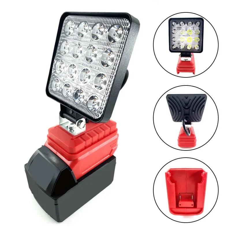 NEW Portable Camping LED Work Light for Milwaukee Flashlight 18V Lithium Battery Lantern Outdoor Spotlight Emergency Lighting