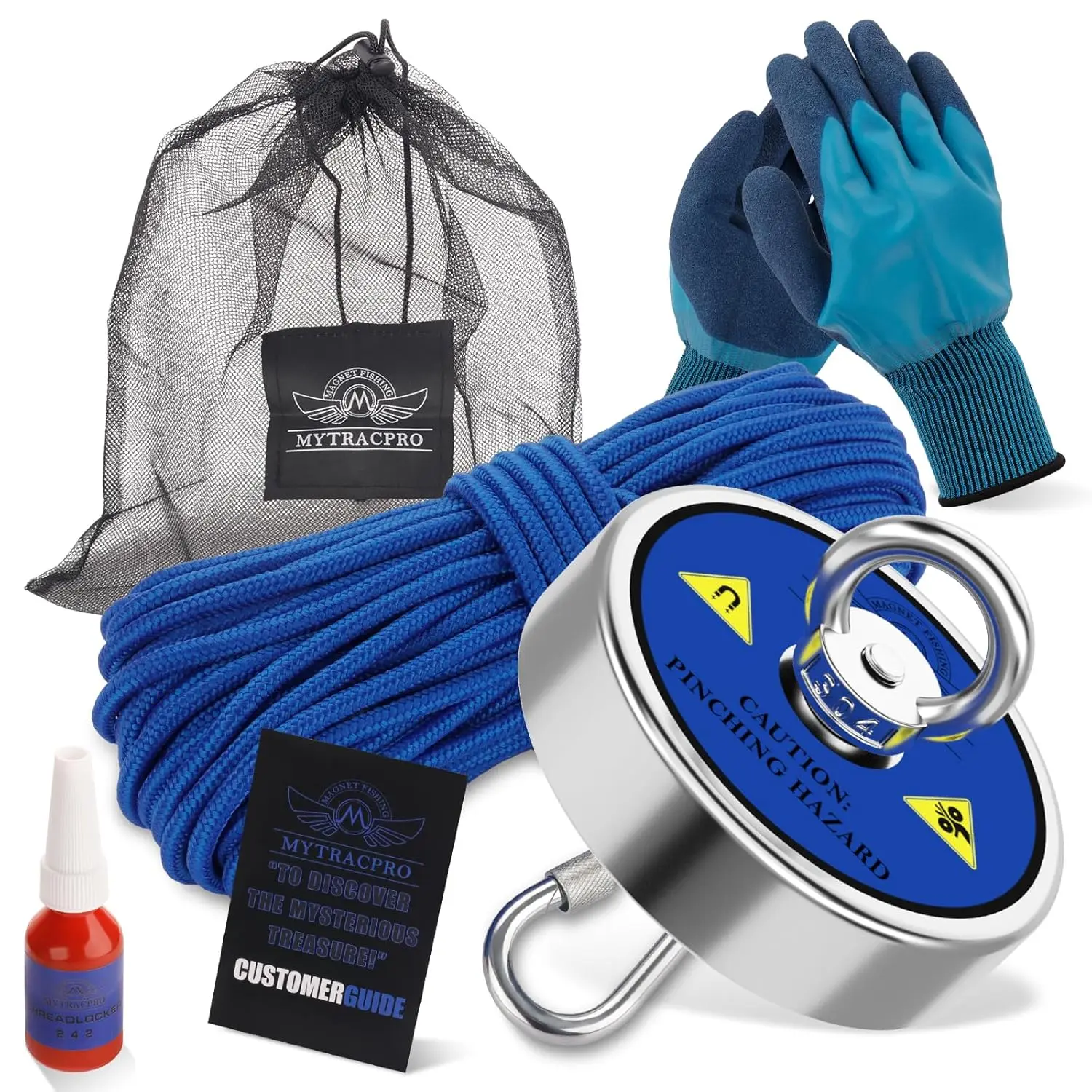 

Набор магнитов для подводной рыбалки с тяговым усилием 800 фунтов, с веревкой длиной 65 футов, магниты из редкоземельных элементов для подводного поиска и извлечения.