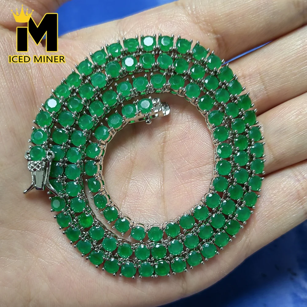 

Icedminer 4 мм зеленый циркон Iced Out теннисная цепочка ожерелья для мужчин женщин хип-хоп ювелирные изделия Бесплатная доставка