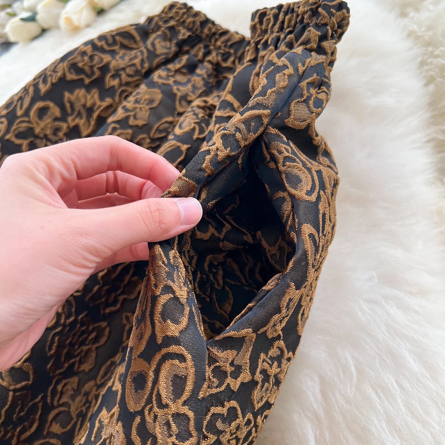 Frauen Elegante Chic Jacquard Grundlagen Lose Sexy Rock Elastische Hohe Taille Koreanische Mode A-linie Rock Dünne Kleidung