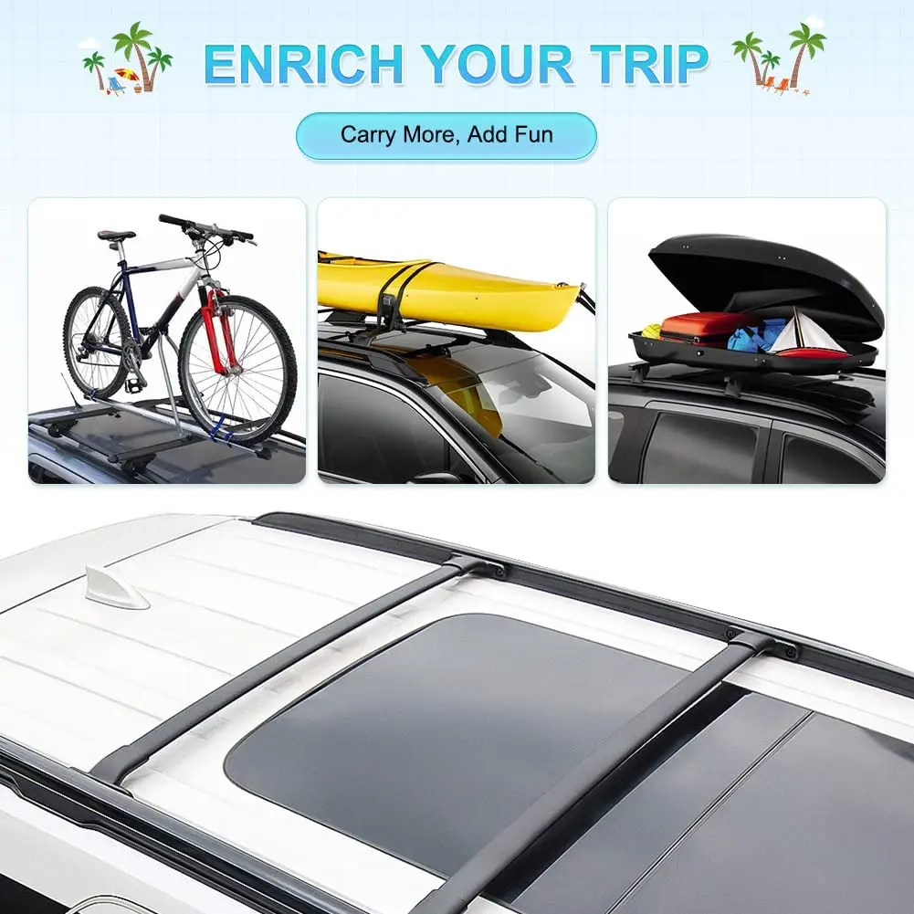 Roof Bars for Ford explorers 2016-2019 SUV Aluminum Alloy Side Bars Cross Rails Roof Rack Luggage Carrier Car Accessories