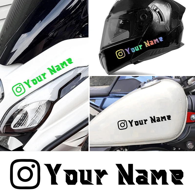 

1PC Custom User Name Personalized Instagram Motorcycle Stickers Waterproof DIY Fuel Tank Helmet Car Bicycle Vinyl Decals