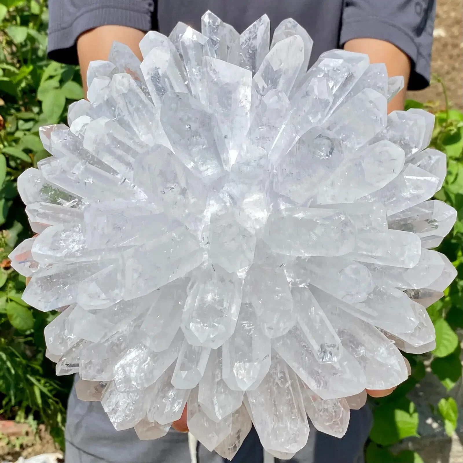Natural white crystal cluster single point mineral specimen Healing