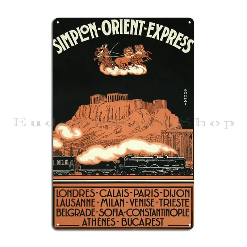 Simplon Orient Express Vintage Train Travel Metal Plaque Print Mural Garage Garage Garage Tin Sign Poster