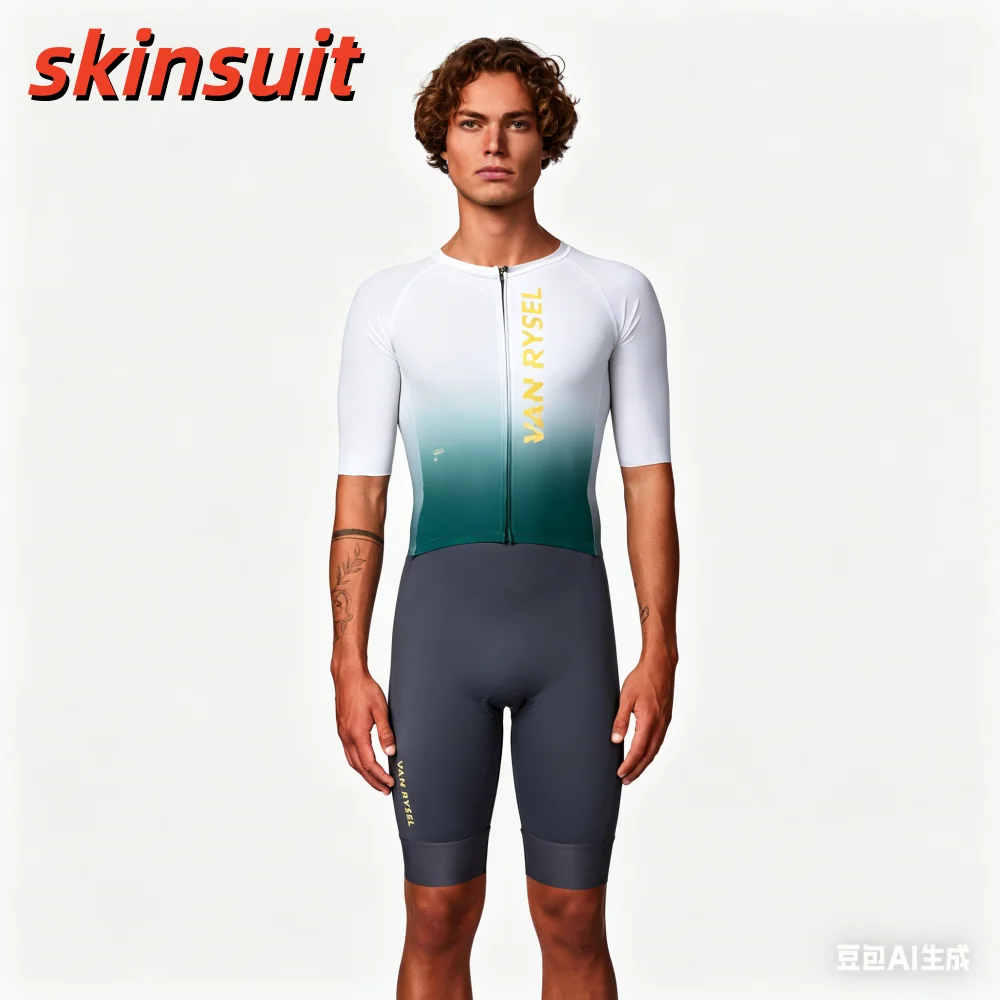 

Man's Triathlon Trisuit World Champ Long Sleeve Skinsuit Clothing Swimming Cycling Running Wetsuit Competition Cycling Apparel