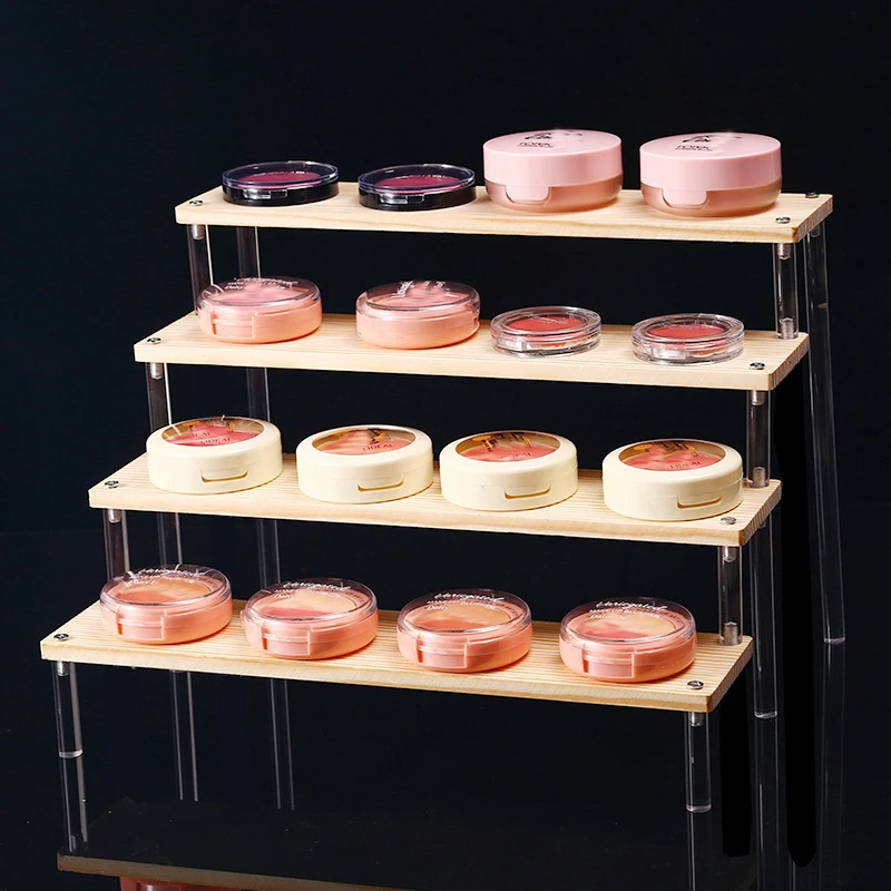 Wooden Desktop Dessert Display Rack, Decorative Display Stand Shelf For Nail Polish, Perfume Figure Toy Home Room Storage