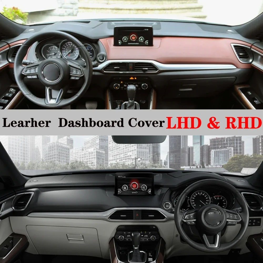 

Для Mazda Cx9 Cx-9 G2 2016 2017 2018 2019-2022 аксессуары из искусственной кожи Dashmat автомобильный Стайлинг Dash Mat Dashboard Cover Коврики