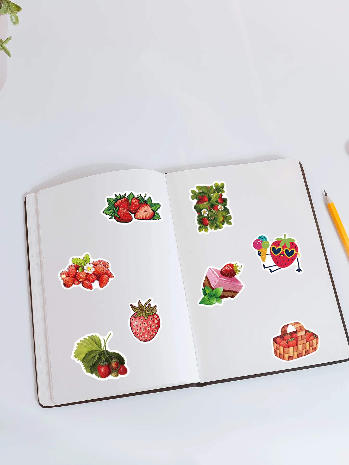 50/100Pcs Watercolor Strawberry Cartoon Diary Journal Paper Stickers Scrapbooking Stationery Luggage Kid\'s Toys Decal