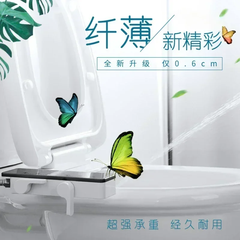 

Excellent Bathroom Accessories Bidet Toilet Seat New Lightweight Ultra-thin Non-Electric Double Nozzle Adjustable Water Pressure