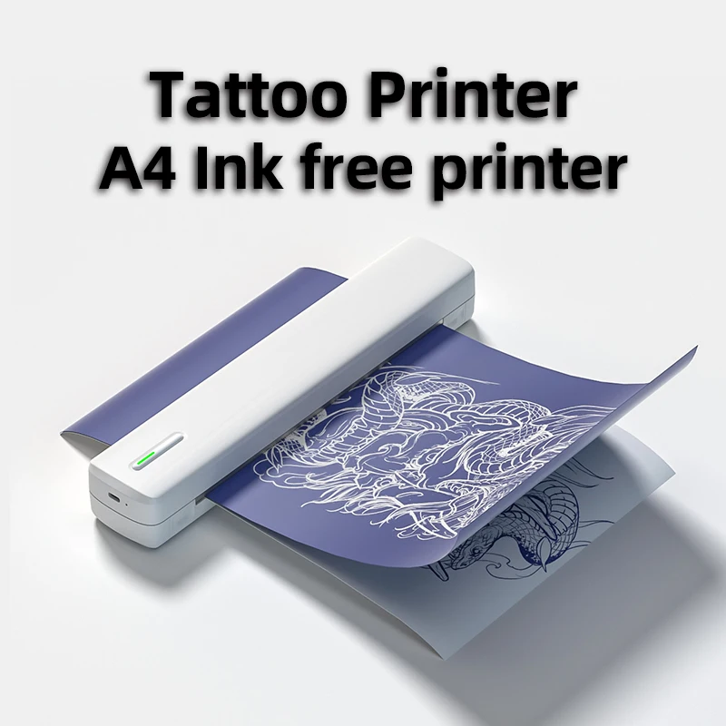 

A4 Paper Printer Wirless Bluetooth Thermal Printer Tattoo printer Support Mobile Smartphone Android IOS Printer For Office