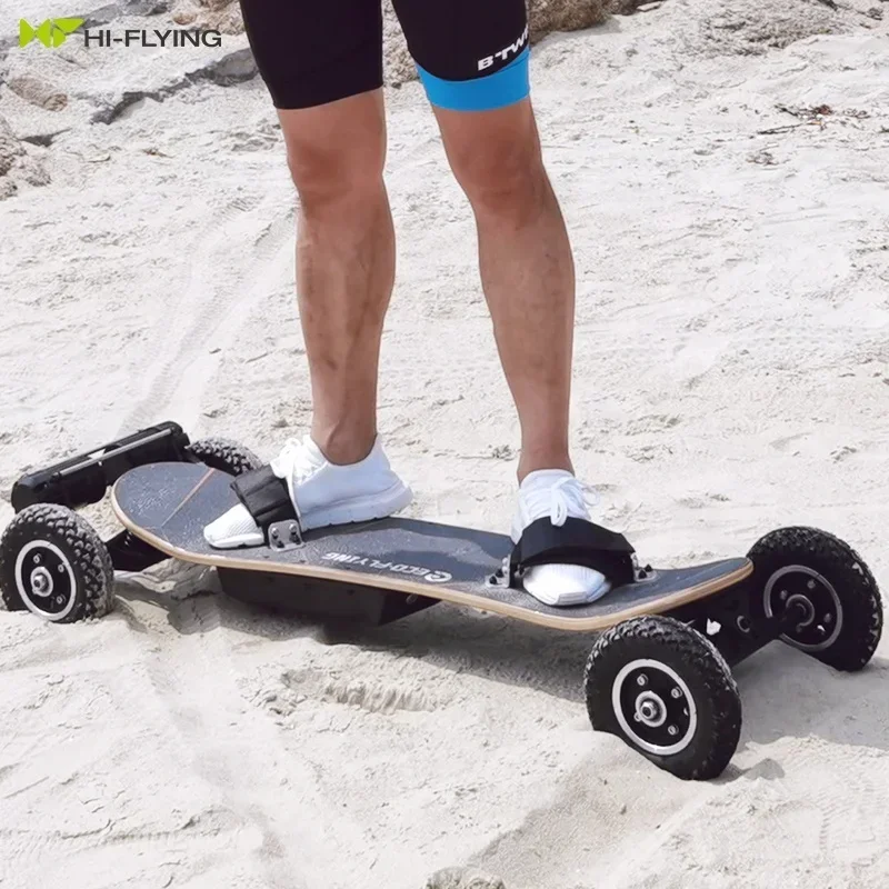 Off Road E Board 9-ply Maple Laminate Skateboard Deck High-Capacity Dual Belt Motor Electric Mountainboard