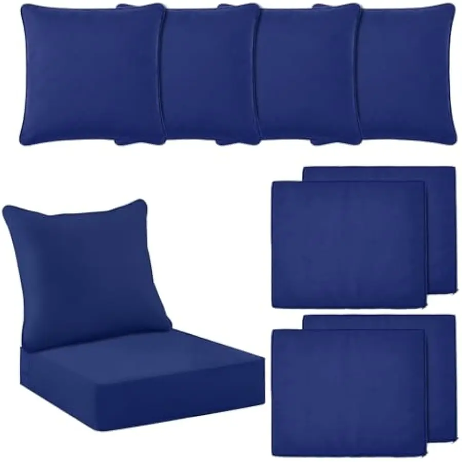 

Tingjoo 4 Set 24x24x4 Inch Outdoor Chair Cushions Covers, Waterproof UV Resistant Patio Cushion Replacement Seat Slipcovers, and