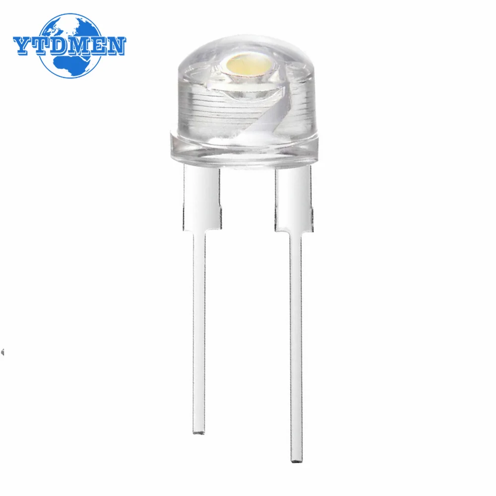 10PCS F8 LED Diode 8mm Straw Hat LEDs Clear Ultra Bright 0.3W/0.5W/0.75W Light White Emitting Diodes Lamps diy Electronic kit