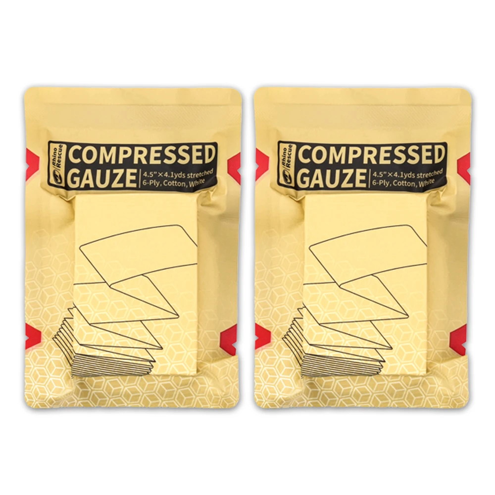 Стерильная сжатая Марля RHINO для аварийной повязки на рану, первой помощи, для кемпинга, походов