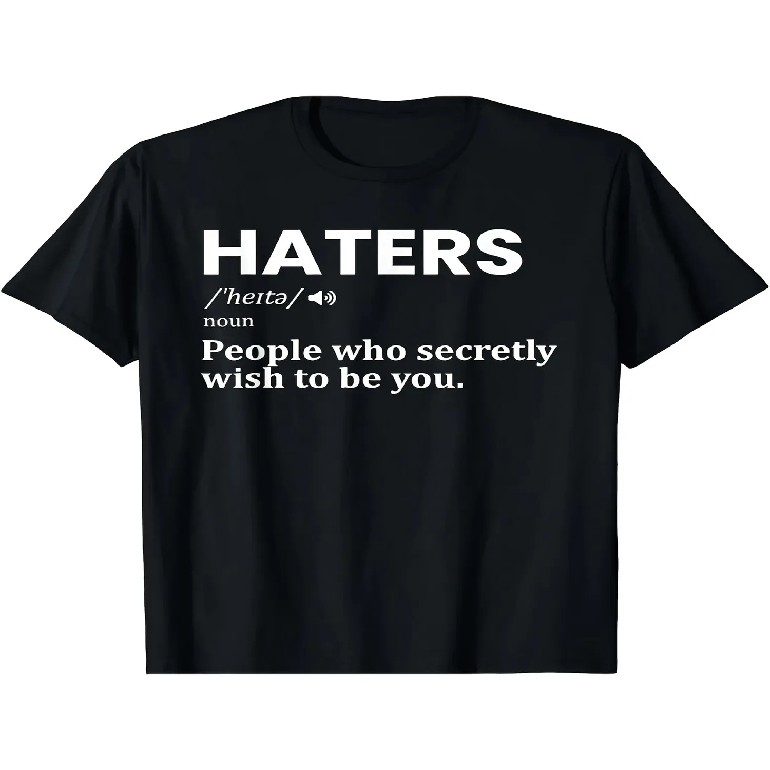 1pc Haters Definition Funny Motivation Success Saying T Shirt Crew Neck Casual Tee All Season Knit Fabric High Stretch Regular Fit Perfect for Adults Golf Gift Unisex Daily Wear 2026 SumT Shirt f Unisex tshirt, Graphic tshirt