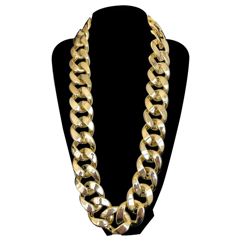 Collar de cadena gruesa, ancho y grande, de acrílico, material CCB, chapado en oro o plata, joyería para mujer, hecho a mano y conectado entre sí.