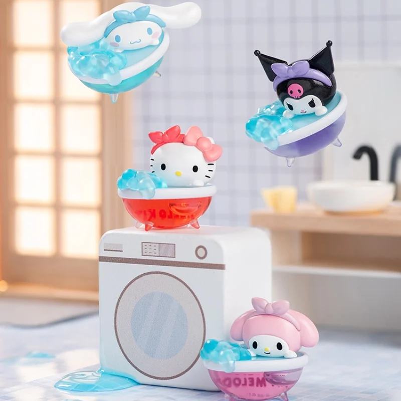 Kawaii Bubble Tub Series Hangyodon PomPomPurin Kuromi Pochacco Action Figure Doll Toys Gifts for Kids Lovely Mini Figure Doll