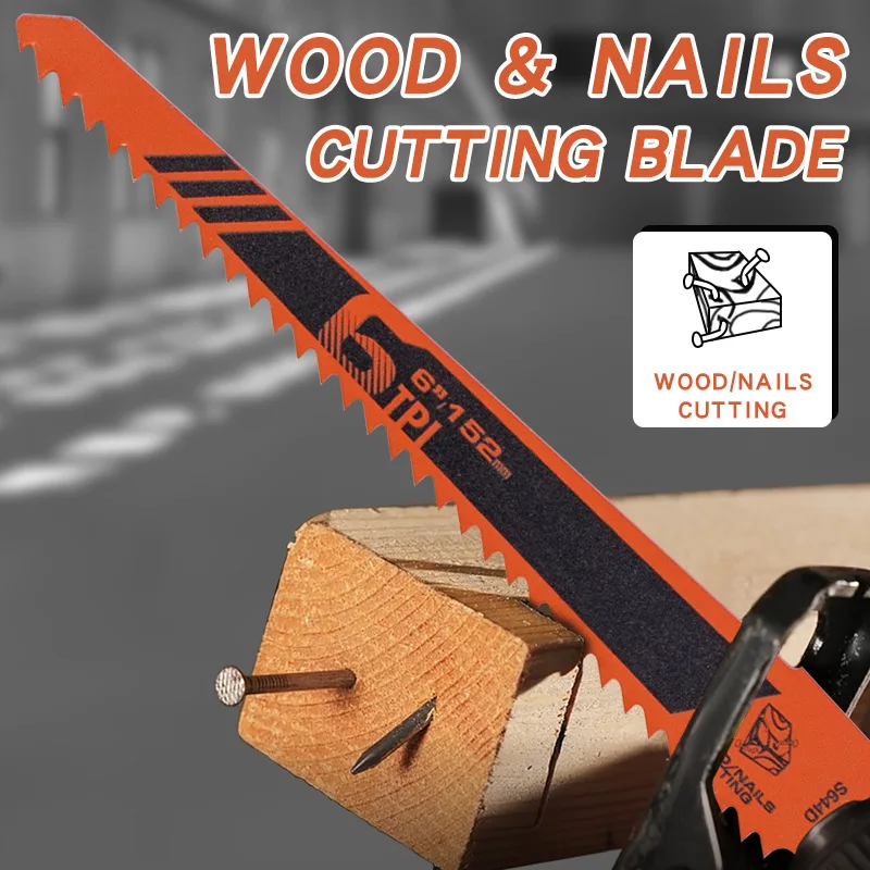 مجموعة شفرات القطع عالية الكفاءة للمناشير الترددية المعروفة أيضًا باسم "المناشير" في بعض سياقات مع شفرات برتقالية بطول 20 سم