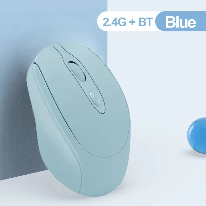 2.4G ماوس لاسلكي متوافق مع بلوتوث USB ماوس ألعاب صامت قابل لإعادة الشحن ماوس ألعاب لاسلكي للكمبيوتر المحمول ماك اللوحي #1
